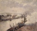 Bateaux à vapeur dans le port de Rouen 1896 postCamille Pissarro
